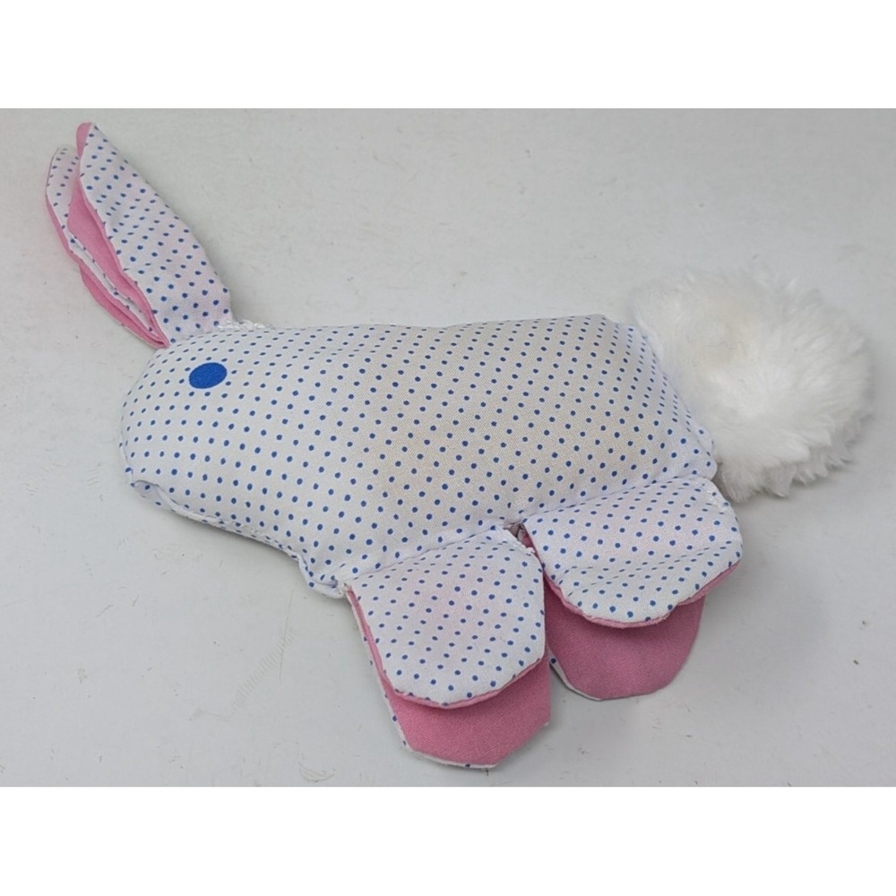 Vintage 1986 Playskool Jammie Pies White Bunny Rattle Stuffed Animal Plush 1980s